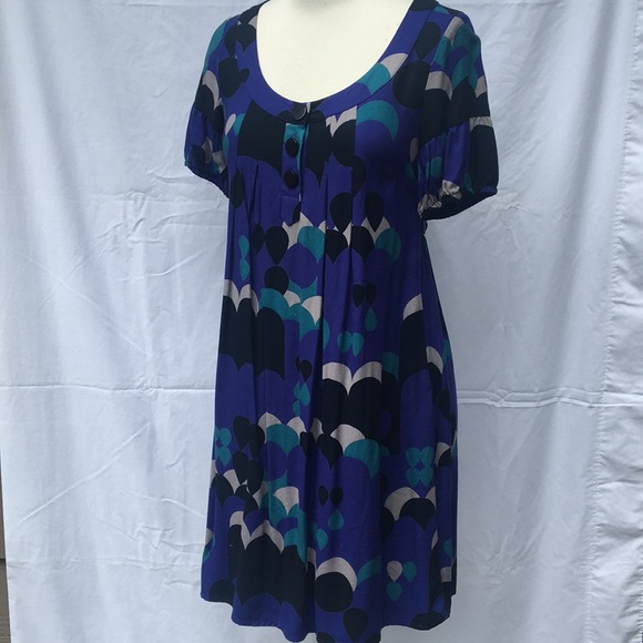 Shortsleeved Patterned Rayon Dress - Picture 1 of 4